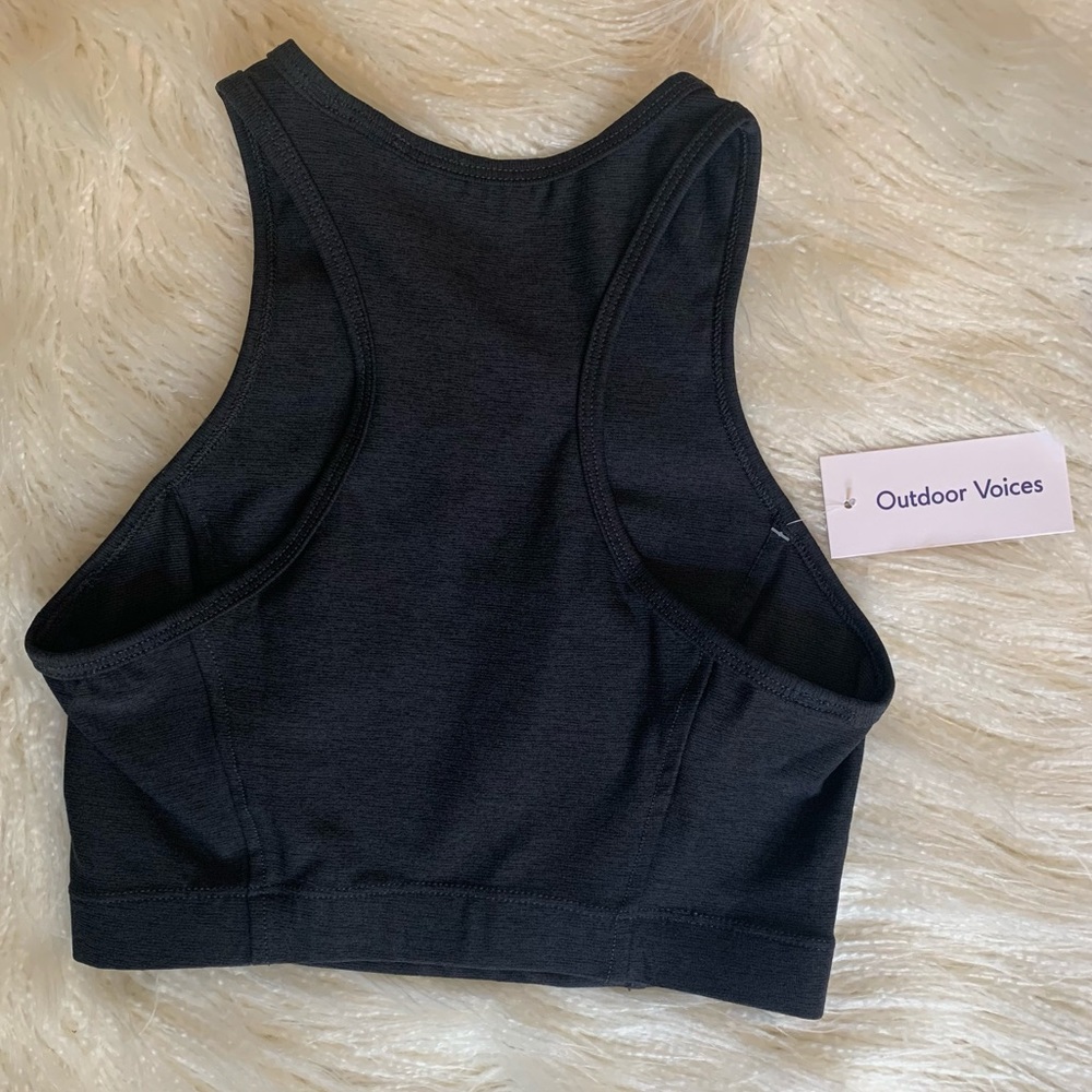 Outdoor Voices Athena Crop Top in Charcoal - Picture 9 of 15